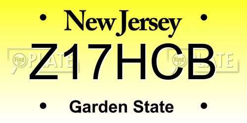 Z17HCB New Jersey License Plate