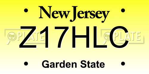 Z17HLC New Jersey License Plate