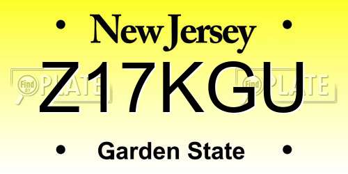 Z17KGU New Jersey License Plate