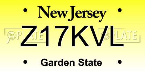 Z17KVL New Jersey License Plate