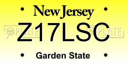 Z17LSC New Jersey License Plate