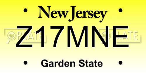 Z17MNE New Jersey License Plate