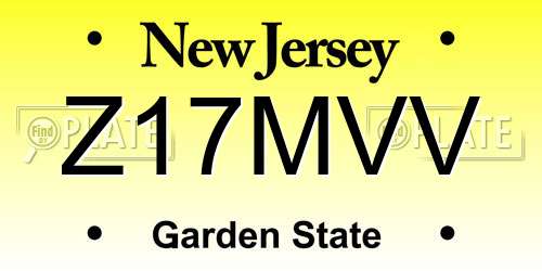Z17MVV New Jersey License Plate