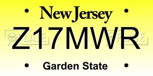 Z17MWR New Jersey License Plate