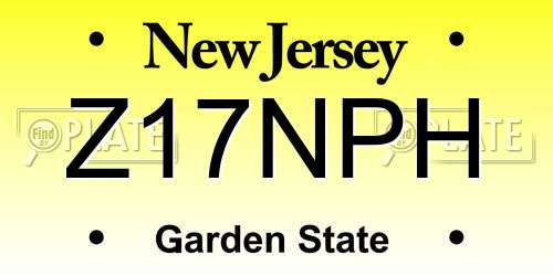 Z17NPH New Jersey License Plate