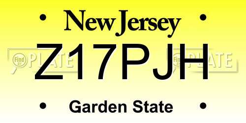 Z17PJH New Jersey License Plate
