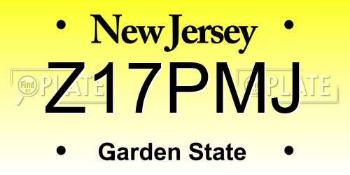 Z17PMJ New Jersey License Plate