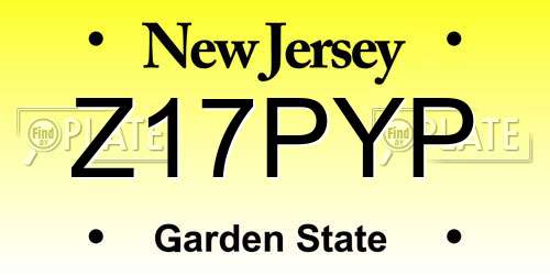 Z17PYP New Jersey License Plate