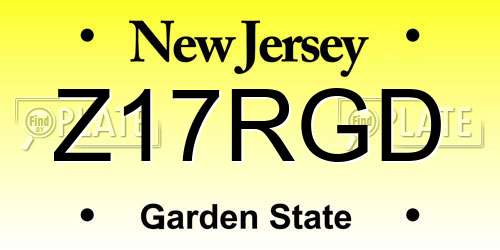 Z17RGD New Jersey License Plate