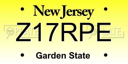 Z17RPE New Jersey License Plate