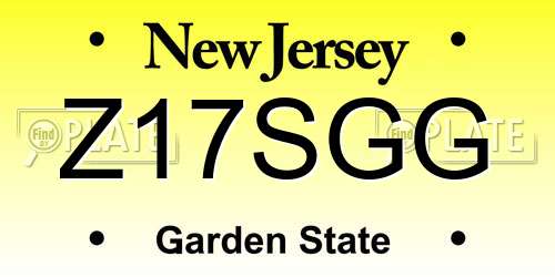 Z17SGG New Jersey License Plate