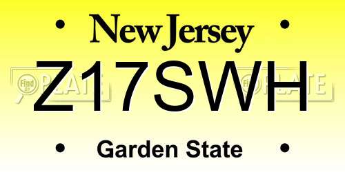 Z17SWH New Jersey License Plate