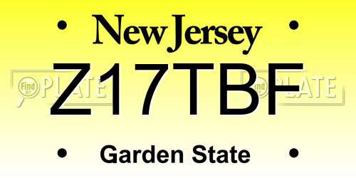 Z17TBF New Jersey License Plate