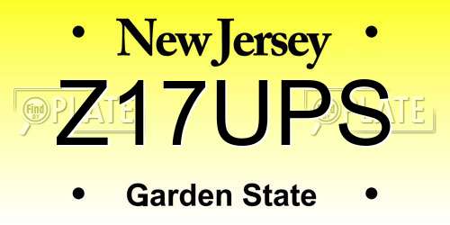 Z17UPS New Jersey License Plate