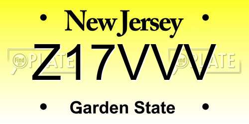 Z17VVV New Jersey License Plate