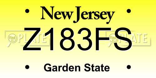 Z183FS New Jersey License Plate