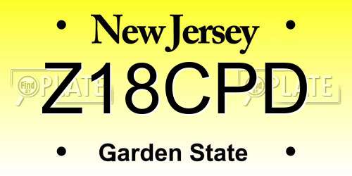 Z18CPD New Jersey License Plate