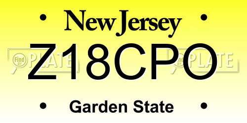 Z18CPO New Jersey License Plate