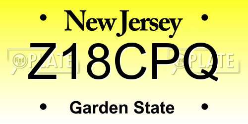 Z18CPQ New Jersey License Plate