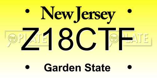 Z18CTF New Jersey License Plate