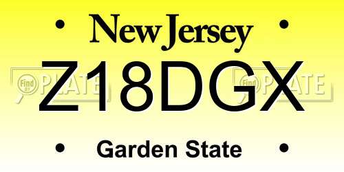 Z18DGX New Jersey License Plate