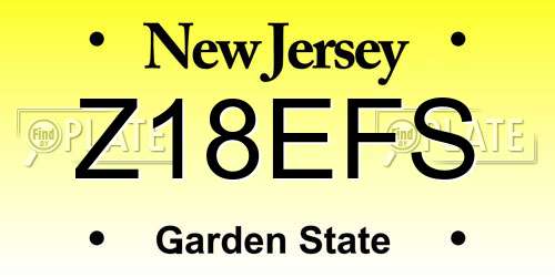 Z18EFS New Jersey License Plate