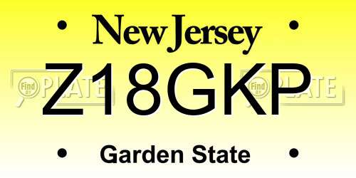 Z18GKP New Jersey License Plate