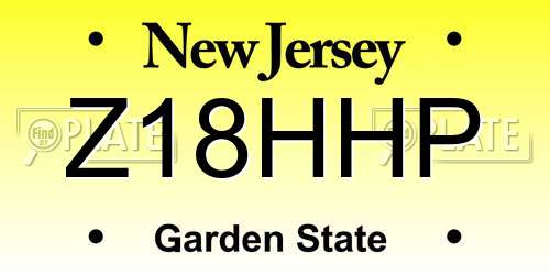Z18HHP New Jersey License Plate