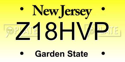 Z18HVP New Jersey License Plate