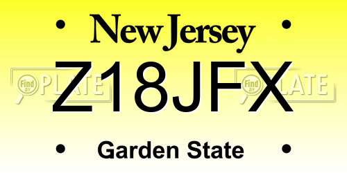 Z18JFX New Jersey License Plate