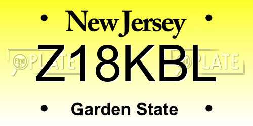 Z18KBL New Jersey License Plate