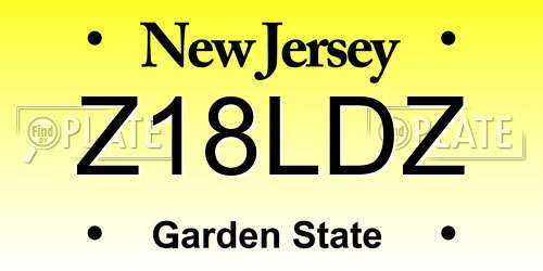 Z18LDZ New Jersey License Plate