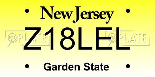 Z18LEL New Jersey License Plate