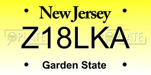 Z18LKA New Jersey License Plate