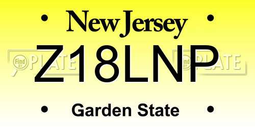 Z18LNP New Jersey License Plate