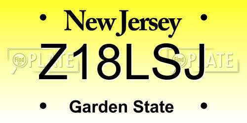 Z18LSJ New Jersey License Plate