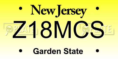Z18MCS New Jersey License Plate