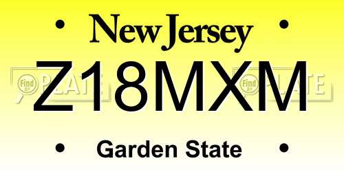 Z18MXM New Jersey License Plate