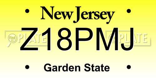 Z18PMJ New Jersey License Plate