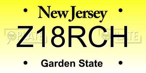 Z18RCH New Jersey License Plate