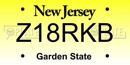 Z18RKB New Jersey License Plate