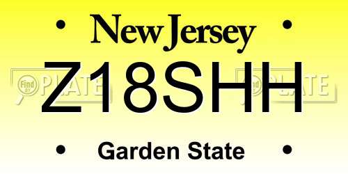 Z18SHH New Jersey License Plate