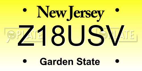 Z18USV New Jersey License Plate