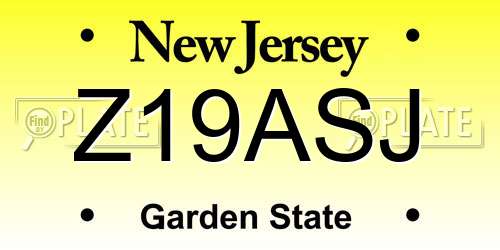 Z19ASJ New Jersey License Plate
