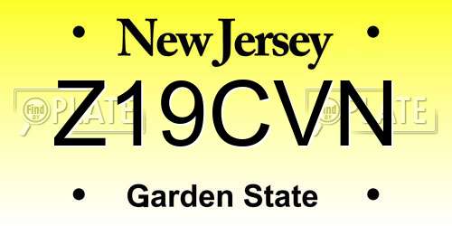 Z19CVN New Jersey License Plate