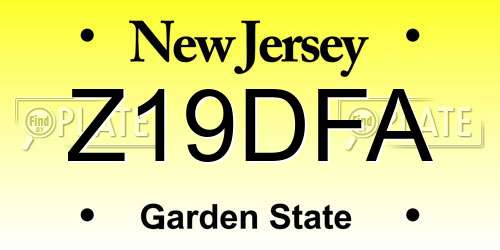 Z19DFA New Jersey License Plate