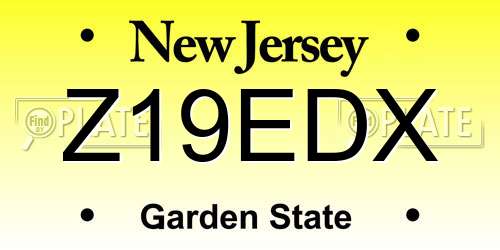 Z19EDX New Jersey License Plate