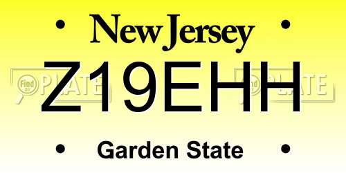 Z19EHH New Jersey License Plate