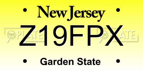 Z19FPX New Jersey License Plate