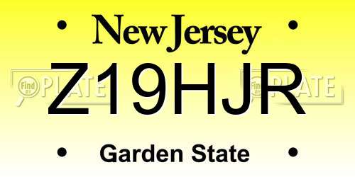 Z19HJR New Jersey License Plate